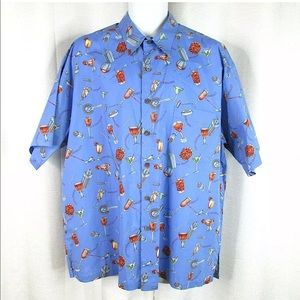 Island Republic Cocktails Copacabana Birdland Drinks Men’s Button Down Shirt M